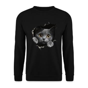 Funny Cats Cat Owner Cute Cat Pet - Unisex Sweatshirt - black - Front - Alina (178cm) & Michal (187cm)