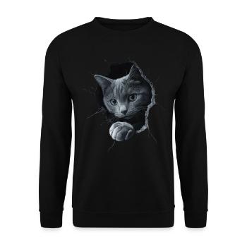 Funny Cats Cat Owner Cute Cat Pet - Unisex Sweatshirt - black - Front - Alina (178cm) & Michal (187cm)