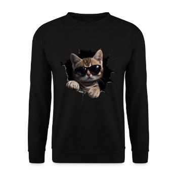 Funny Cats Cat Owner Cute Cat Pet - Unisex Sweatshirt - black - Front - Alina (178cm) & Michal (187cm)