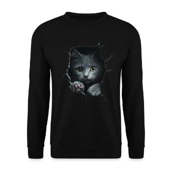 Funny Cats Cat Owner Cute Cat Pet - Unisex Sweatshirt - black - Front - Alina (178cm) & Michal (187cm)
