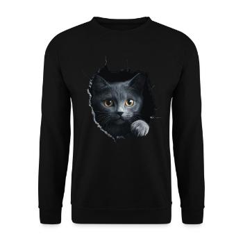 Funny Cats Cat Owner Cute Cat Pet - Unisex Sweatshirt - black - Front - Alina (178cm) & Michal (187cm)