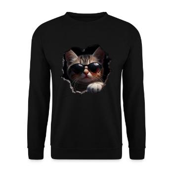 Funny Cats Cat Owner Cute Cat Pet - Unisex Sweatshirt - black - Front - Alina (178cm) & Michal (187cm)