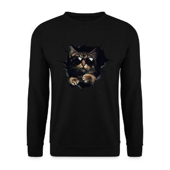 Funny Cats Cat Owner Cute Cat Pet - Unisex Sweatshirt - black - Front - Alina (178cm) & Michal (187cm)
