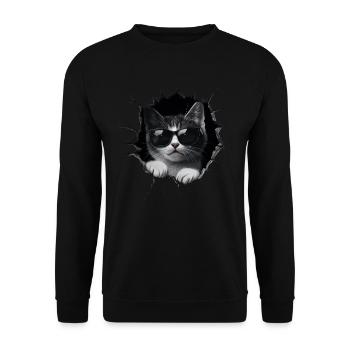 Funny Cats Cat Owner Cute Cat Pet - Unisex Sweatshirt - black - Front - Alina (178cm) & Michal (187cm)