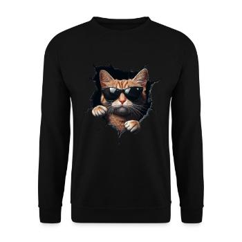 Funny Cats Cat Owner Cute Cat Pet - Unisex Sweatshirt - black - Front - Alina (178cm) & Michal (187cm)