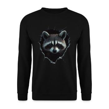 drôle raton laveur raton laveur amant mignon zoo animal - Sweat-shirt Unisexe - noir - Devant - Alina (178cm) & Michal (187cm)