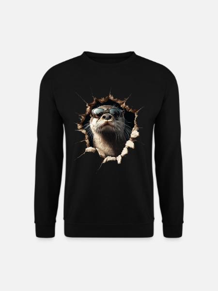 Lustiges Otter Otter Liebhaber Süße Otter Zoo - Unisex Pullover - Schwarz