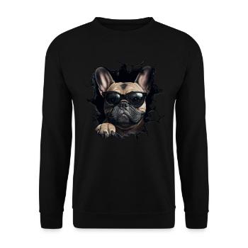 Drôle de chien propriétaire Chien mignon Bouledogue - Sweat-shirt Unisexe - noir - Devant - Alina (178cm) & Michal (187cm)