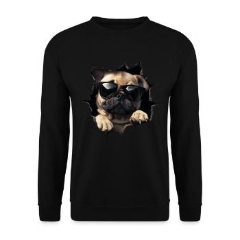 Drôle de chien propriétaire Chien mignon Bouledogue - Sweat-shirt Unisexe - noir - Devant - Alina (178cm) & Michal (187cm)