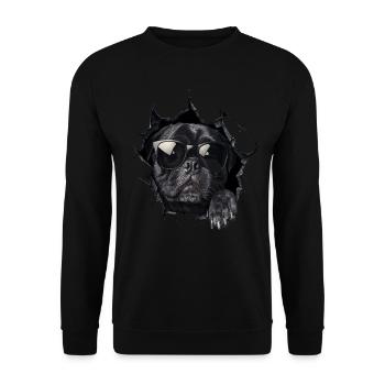 Drôle de chien propriétaire Chien mignon Bouledogue - Sweat-shirt Unisexe - noir - Devant - Alina (178cm) & Michal (187cm)