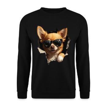 Drôle de chien propriétaire Chien mignon Chihuahua - Sweat-shirt Unisexe - noir - Devant - Alina (178cm) & Michal (187cm)