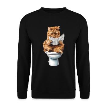 Funny Cat Cat Owner Loo Cat Pet - Unisex Sweatshirt - black - Front - Alina (178cm) & Michal (187cm)