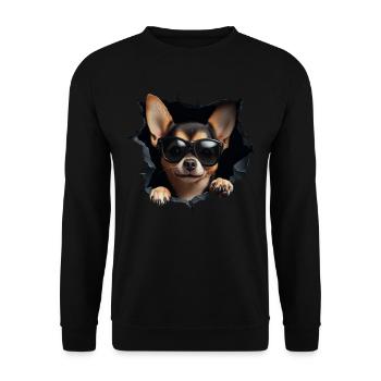 Drôle de chien propriétaire Chien mignon Chihuahua - Sweat-shirt Unisexe - noir - Devant - Alina (178cm) & Michal (187cm)
