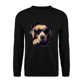 Drôle de chien propriétaire Chien mignon Labrador - Sweat-shirt Unisexe - noir - Devant - Alina (178cm) & Michal (187cm)