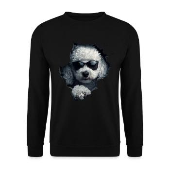 Drôle de chien propriétaire Chien mignon caniche - Sweat-shirt Unisexe - noir - Devant - Alina (178cm) & Michal (187cm)