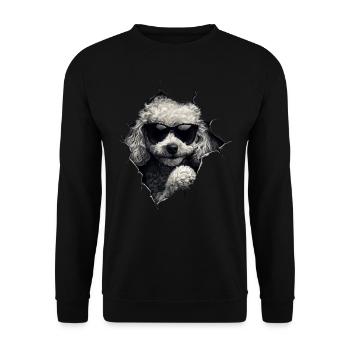 Drôle de chien propriétaire Chien mignon caniche - Sweat-shirt Unisexe - noir - Devant - Alina (178cm) & Michal (187cm)