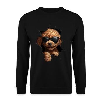 Drôle de chien propriétaire Chien mignon caniche - Sweat-shirt Unisexe - noir - Devant - Alina (178cm) & Michal (187cm)