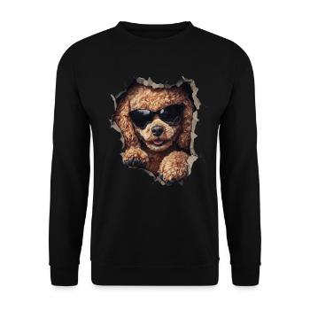 Drôle de chien propriétaire Chien mignon caniche - Sweat-shirt Unisexe - noir - Devant - Alina (178cm) & Michal (187cm)
