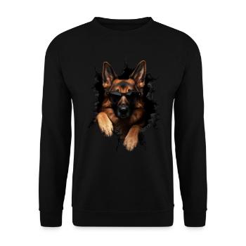 Drôle de chien propriétaire Chien mignon Chien de berger - Sweat-shirt Unisexe - noir - Devant - Alina (178cm) & Michal (187cm)