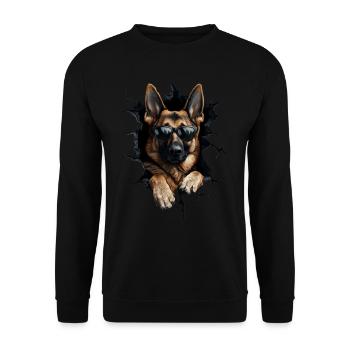 Drôle de chien propriétaire Chien mignon Chien de berger - Sweat-shirt Unisexe - noir - Devant - Alina (178cm) & Michal (187cm)