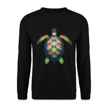 Amoureux des tortues de mer Motif safari animalier - Sweat-shirt Unisexe - noir - Devant - Alina (178cm) & Michal (187cm)