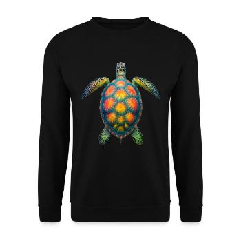 Amoureux des tortues de mer Motif safari animalier - Sweat-shirt Unisexe - noir - Devant - Alina (178cm) & Michal (187cm)