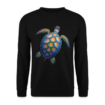 Amoureux des tortues de mer Motif safari animalier - Sweat-shirt Unisexe - noir - Devant - Alina (178cm) & Michal (187cm)
