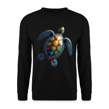 Amoureux des tortues de mer Motif safari animalier - Sweat-shirt Unisexe - noir - Devant - Alina (178cm) & Michal (187cm)