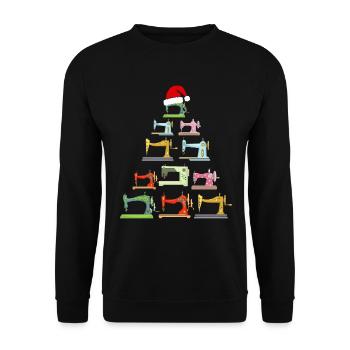 Sapin de Noël des machines à coudre Noël - Sweat-shirt Unisexe - noir - Devant - Alina (178cm) & Michal (187cm)