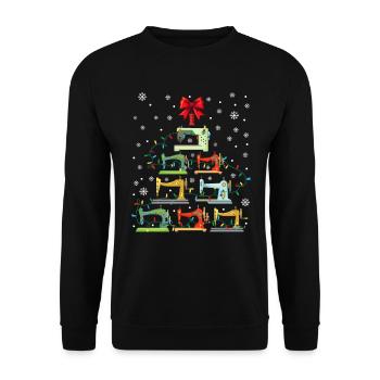 Christmas Tree from Sewing Machines Christmas - Unisex Sweatshirt - black - Front - Alina (178cm) & Michal (187cm)
