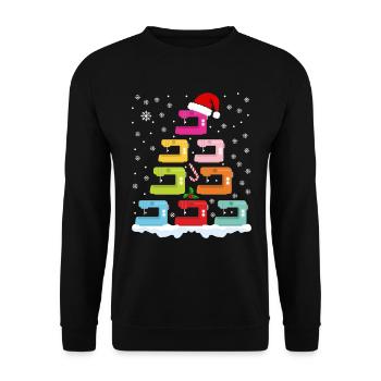 Christmas Tree from Sewing Machines Christmas - Unisex Sweatshirt - black - Front - Alina (178cm) & Michal (187cm)