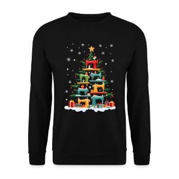 Sapin de Noël des machines à coudre Noël - Sweat-shirt Unisexe - noir - Devant - Alina (178cm) & Michal (187cm)