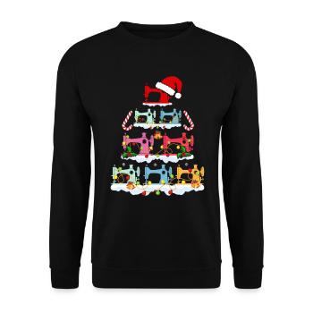 Sapin de Noël des machines à coudre Noël - Sweat-shirt Unisexe - noir - Devant - Alina (178cm) & Michal (187cm)