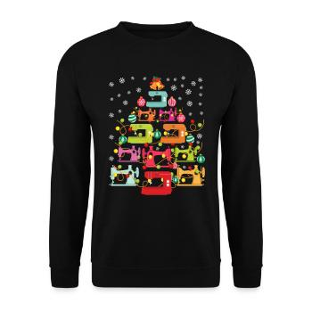 Sapin de Noël des machines à coudre Noël - Sweat-shirt Unisexe - noir - Devant - Alina (178cm) & Michal (187cm)