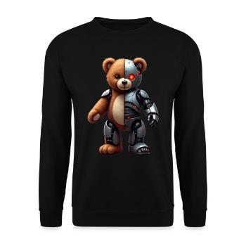 Funny Robot Tech Teddy Bear Cyborg Animal Bear - Unisex Sweatshirt - black - Front - Alina (178cm) & Michal (187cm)
