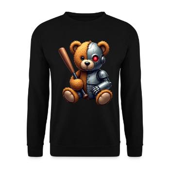 Robot Drôle Tech Ours En Peluche Cyborg Animal Ours - Sweat-shirt Unisexe - noir - Devant - Alina (178cm) & Michal (187cm)