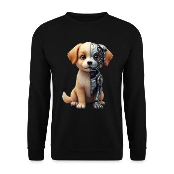 Funny Robot Dog Cyborg Animal AI Dog Robot - Unisex Sweatshirt - black - Front - Alina (178cm) & Michal (187cm)