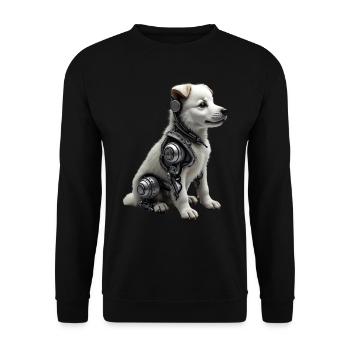 Funny Robot Dog Cyborg Animal AI Dog Robot - Unisex Sweatshirt - black - Front - Alina (178cm) & Michal (187cm)