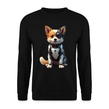 Funny Robot Dog Cyborg Animal AI Dog Robot - Unisex Sweatshirt - black - Front - Alina (178cm) & Michal (187cm)