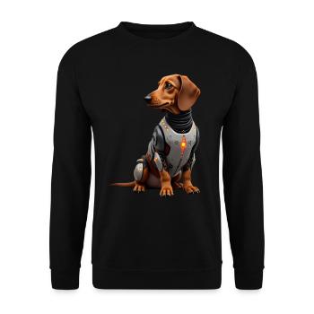 Funny Robot Dog Cyborg Animal AI Dog Robot - Unisex Sweatshirt - black - Front - Alina (178cm) & Michal (187cm)
