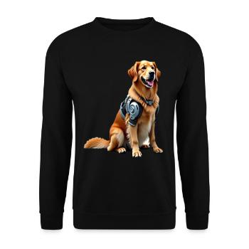 Funny Robot Dog Cyborg Animal AI Dog Robot - Unisex Sweatshirt - black - Front - Alina (178cm) & Michal (187cm)