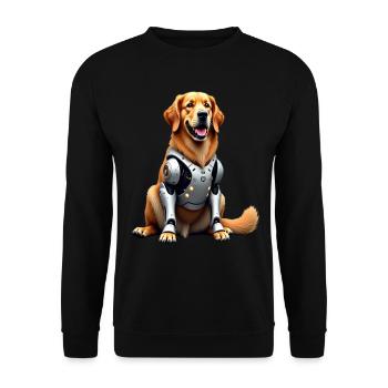 Funny Robot Dog Cyborg Animal AI Dog Robot - Unisex Sweatshirt - black - Front - Alina (178cm) & Michal (187cm)