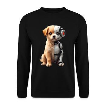 Funny Robot Dog Cyborg Animal AI Dog Robot - Unisex Sweatshirt - black - Front - Alina (178cm) & Michal (187cm)