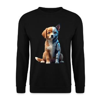 Funny Robot Dog Cyborg Animal AI Dog Robot - Unisex Sweatshirt - black - Front - Alina (178cm) & Michal (187cm)