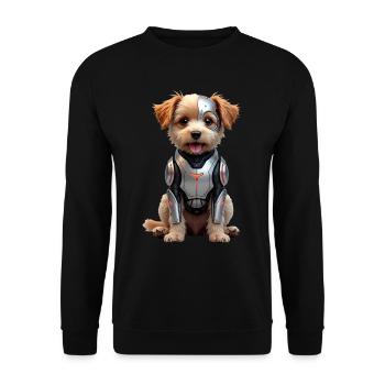 Funny Robot Dog Cyborg Animal AI Dog Robot - Unisex Sweatshirt - black - Front - Alina (178cm) & Michal (187cm)