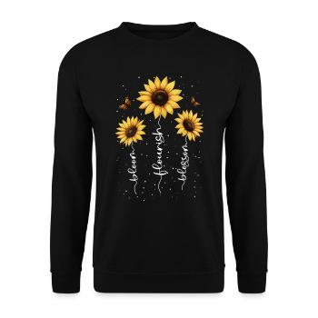 Fleurs d’été Fleur Inspiration Dicton de motivation - Sweat-shirt Unisexe - noir - Devant - Alina (178cm) & Michal (187cm)