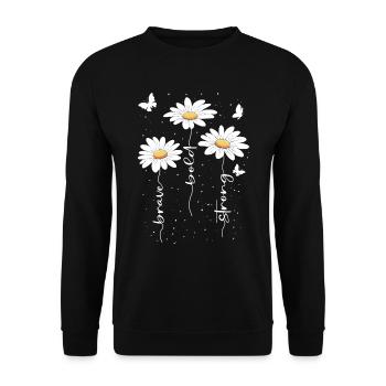 Fleurs d’été Fleur Inspiration Dicton de motivation - Sweat-shirt Unisexe - noir - Devant - Alina (178cm) & Michal (187cm)