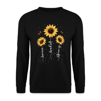 Fleurs d’été Fleur Inspiration Dicton de motivation - Sweat-shirt Unisexe - noir - Devant - Alina (178cm) & Michal (187cm)