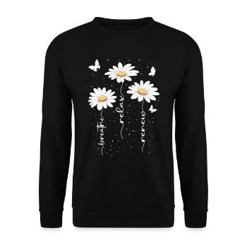 Fleurs d’été Fleur Inspiration Dicton de motivation - Sweat-shirt Unisexe - noir - Devant - Alina (178cm) & Michal (187cm)