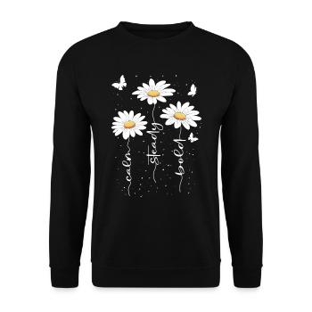 Fleurs d’été Fleur Inspiration Dicton de motivation - Sweat-shirt Unisexe - noir - Devant - Alina (178cm) & Michal (187cm)